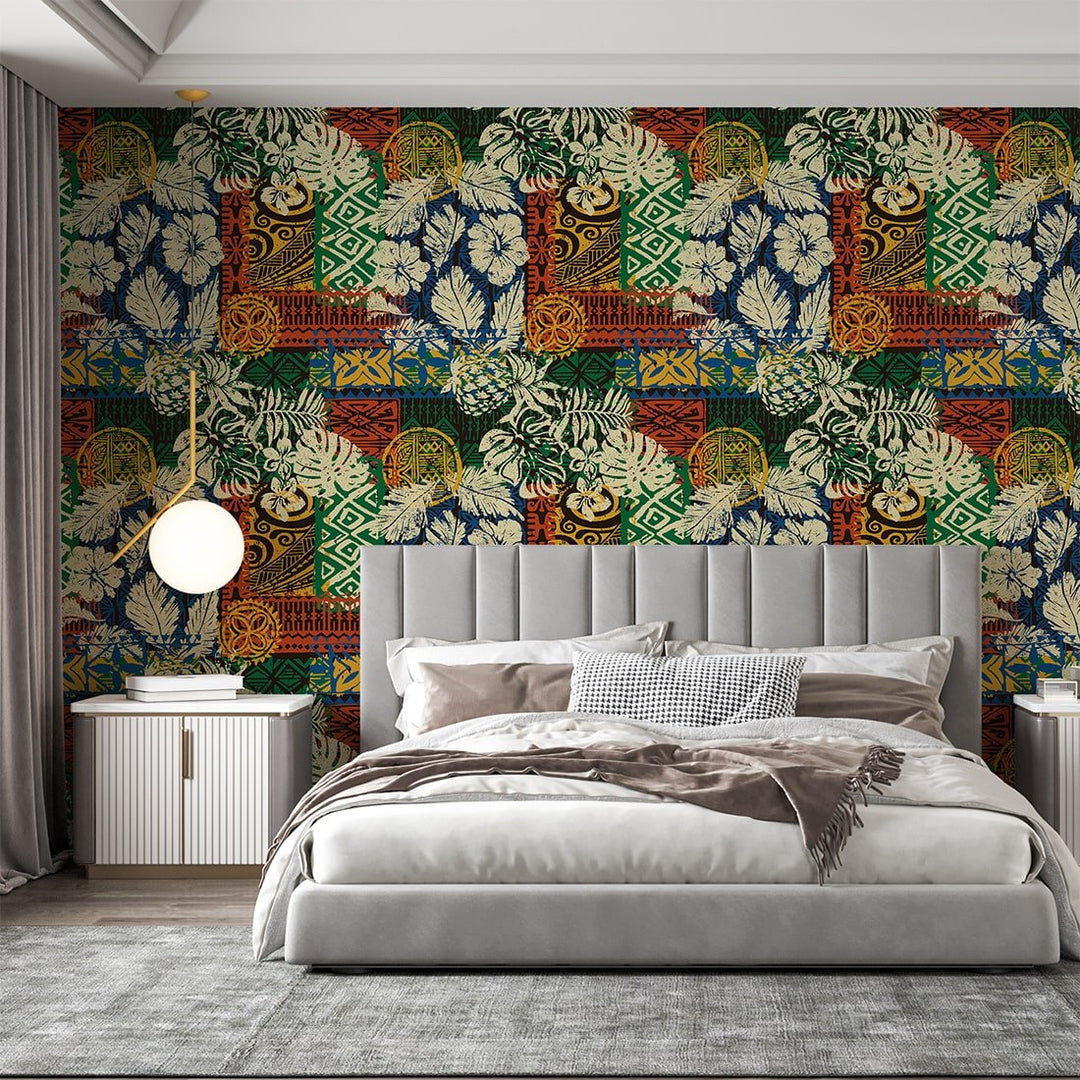 Self Adhesive Multicolor Lily Flowers abstract wallpaper for Home Decor