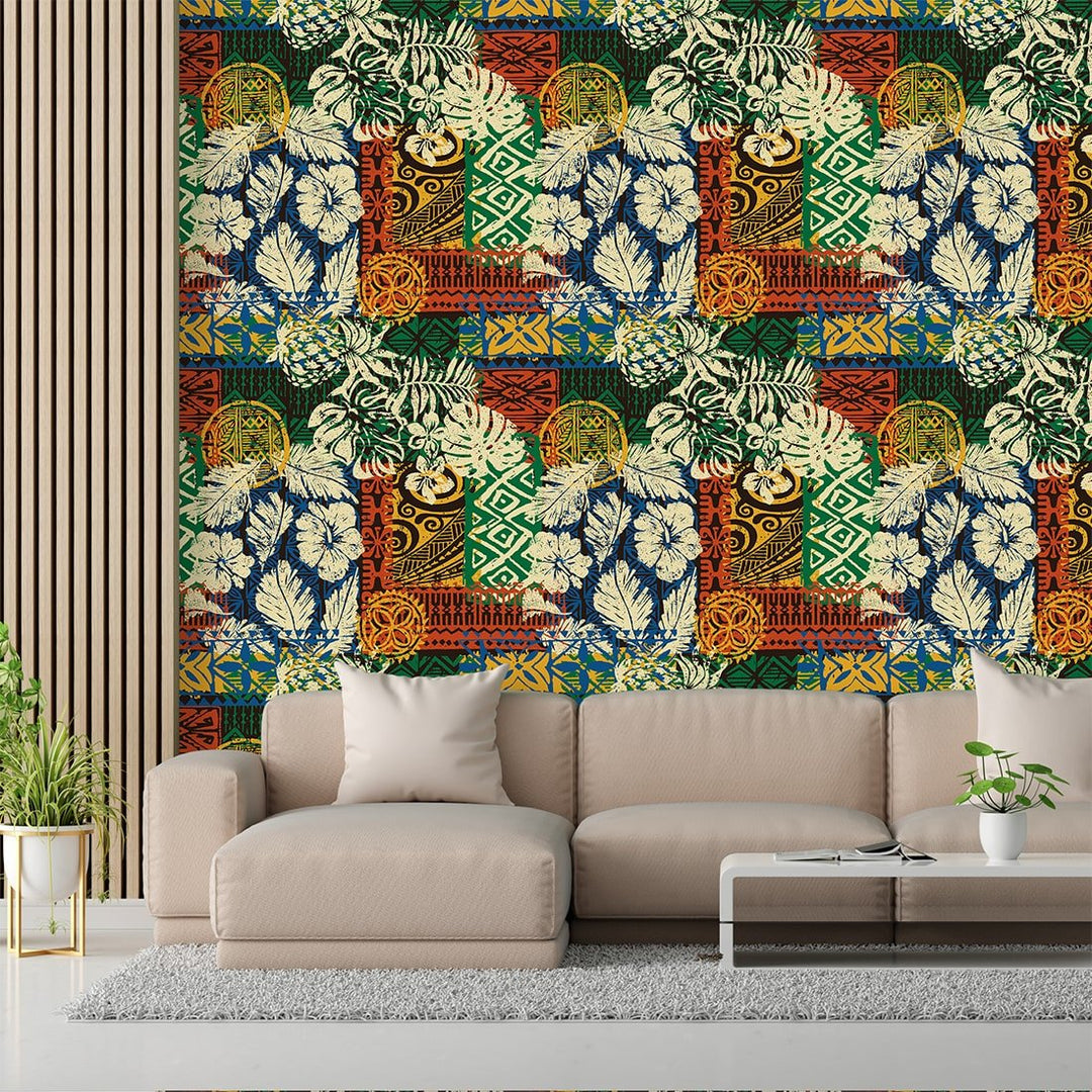 Self Adhesive Multicolor Lily Flowers abstract wallpaper for Home Decor