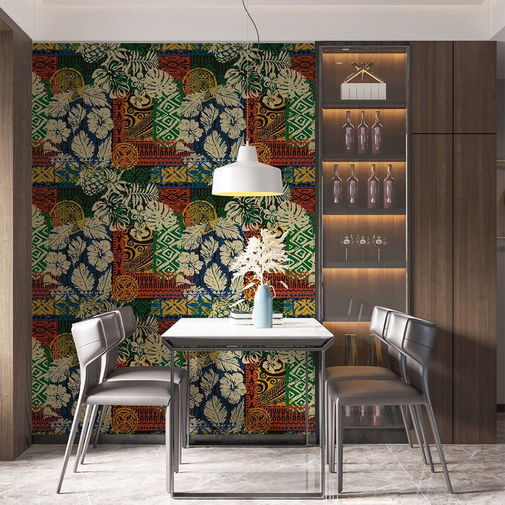 Self Adhesive Multicolor Lily Flowers abstract wallpaper for Home Decor