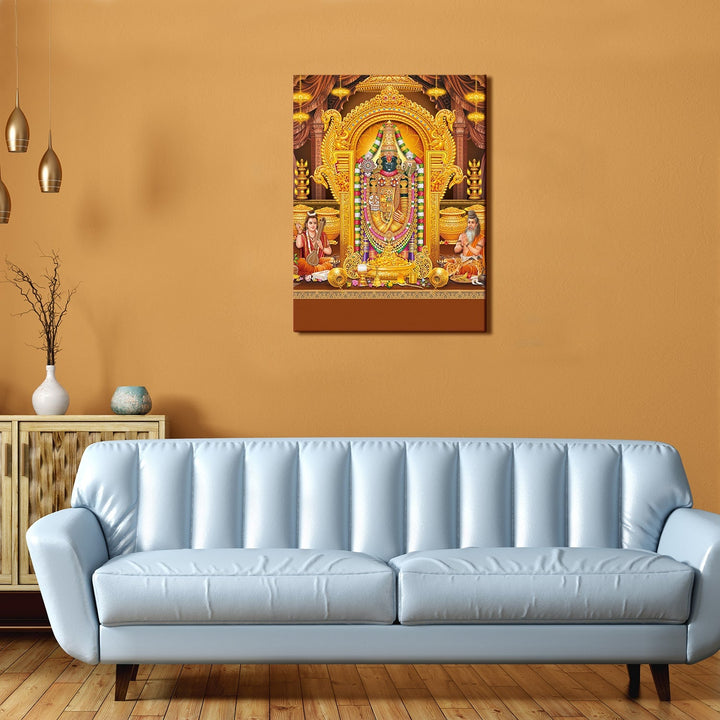 Tirupati Balaji - Lord Venkateswara Canvas Painting frame office and home (24in x 18inch).