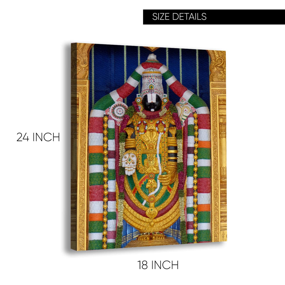 Tirupati Balaji - Lord Venkateswara Swamy Hindu Religious Canvas Painting frame (24in x 18inch).