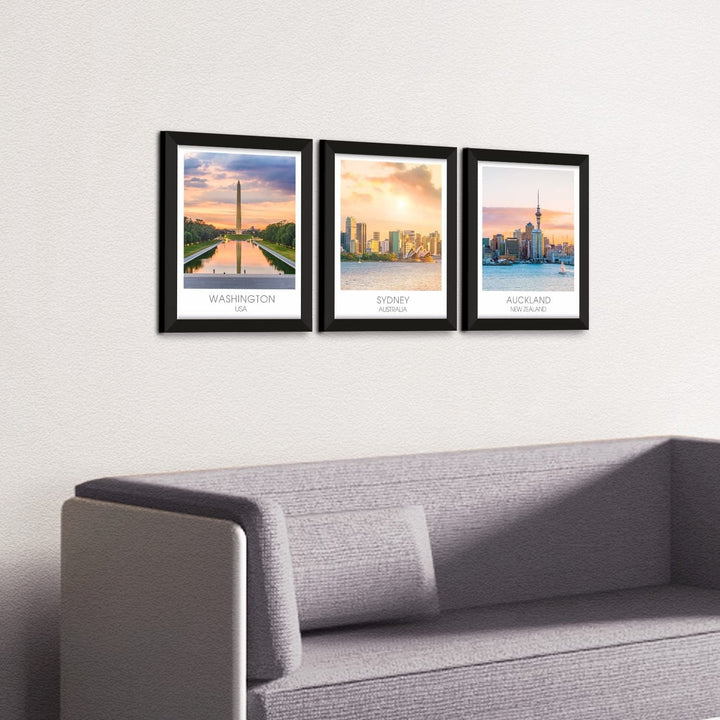 Travel-Themed Framed Paintings for Home & Office Wall Decoration (11x14 inches)