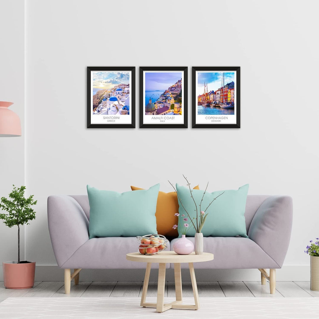 Travel Wall Decor Poster Framed Paintings for Living Room and Office Wall Decoration.