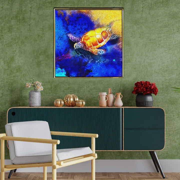Turtle Vastu Canvas Painting for Home and Office Wall Decoration