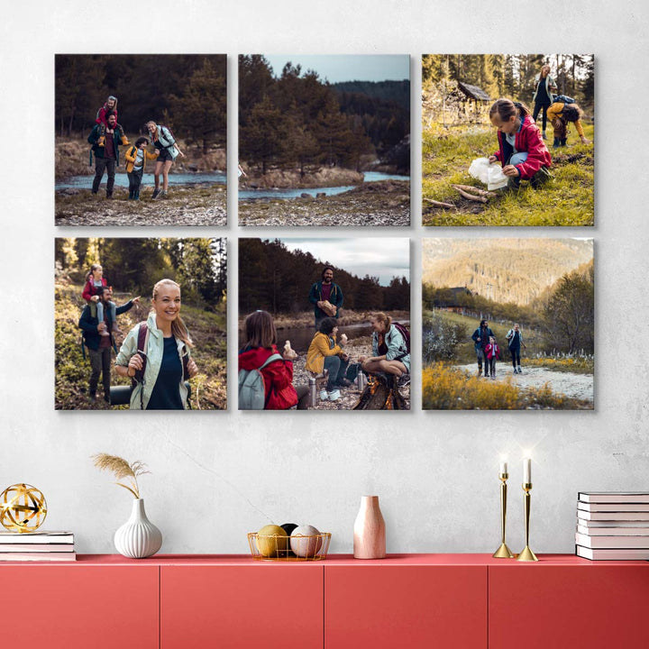 Wall Display Canvas Photo Prints Wall Collage Set of 6 Framed Photos Anniversary Birthday Gifts