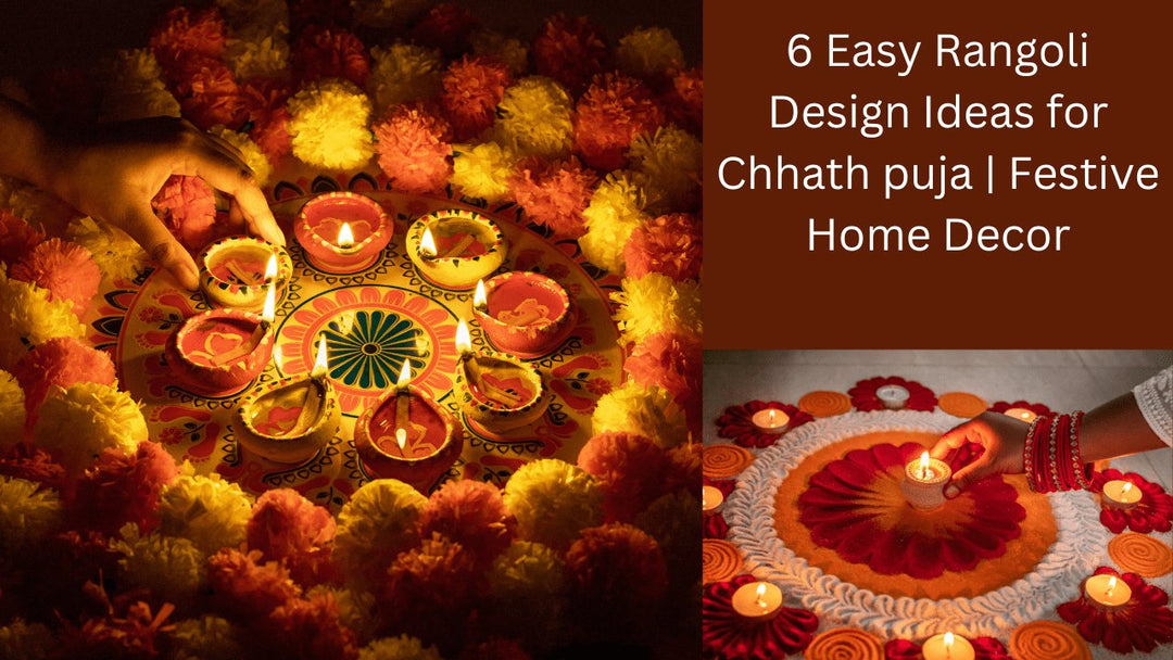 6 Easy Rangoli Design Ideas for Chhath puja | Festive Home Decor - Paper Plane Design