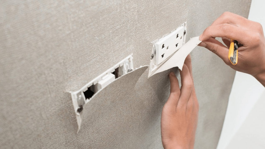 How to apply wallpaper around sockets and switches? - Paper Plane Design