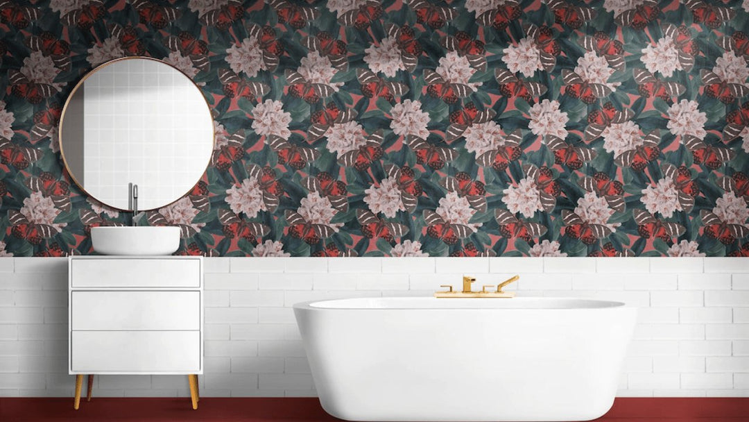 How to wallpaper in the bathroom? - Paper Plane Design