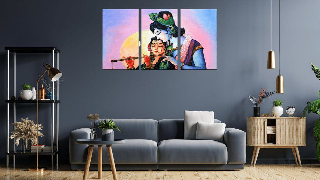 Is Radha Krishna Canvas Painting Good for Living Room Wall Decor? - Paper Plane Design