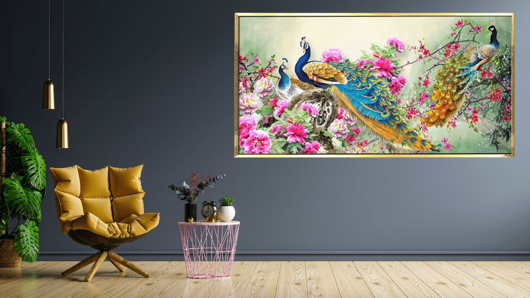 Transform Your Space with a Stunning Peacock Vastu Canvas Painting - Paper Plane Design