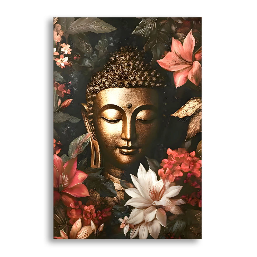 Serene Buddha Meditation Wall Art | HD Canvas Print Gallery Wrap Painting | Ready to Hang | Perfect for Pooja Room & Office Décor | Size: 20x30 Inch (BDWA60)