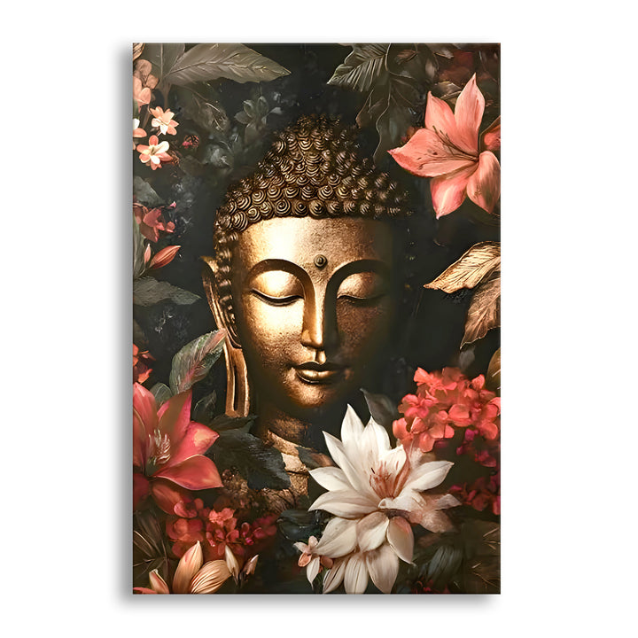 Serene Buddha Meditation Wall Art | HD Canvas Print Gallery Wrap Painting | Ready to Hang | Perfect for Pooja Room & Office Décor | Size: 20x30 Inch (BDWA60)