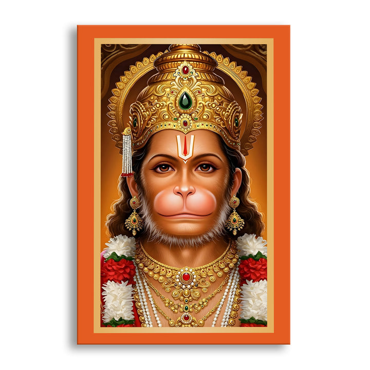 Lord Hanuman Wall Art | HD Canvas Print Gallery Wrap Painting | Ready to Hang | Perfect for Pooja Room & Office Décor | Size: 20x30 Inch (BBWA12)
