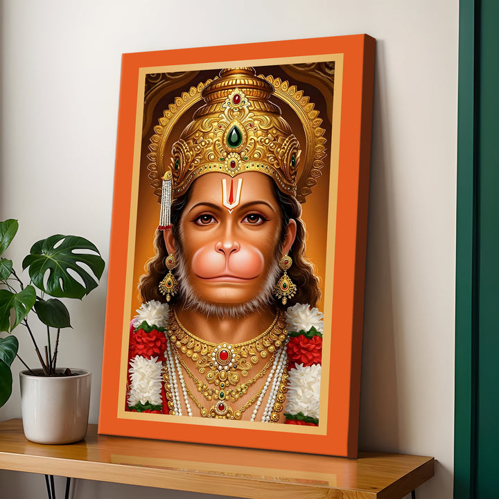Lord Hanuman Wall Art | HD Canvas Print Gallery Wrap Painting | Ready to Hang | Perfect for Pooja Room & Office Décor | Size: 20x30 Inch (BBWA12)