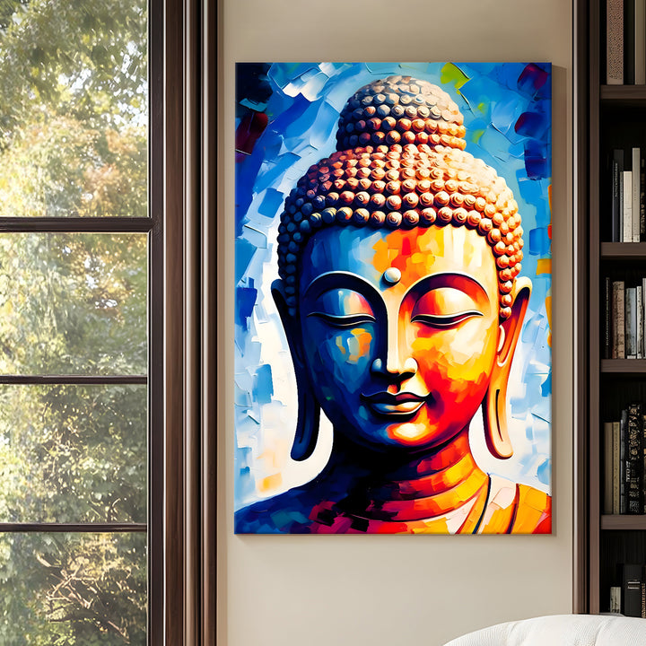 Serene Buddha Meditation Wall Art | HD Canvas Print Gallery Wrap Painting | Ready to Hang | Perfect for Pooja Room & Office Décor | Size: 20x30 Inch (BDWA64)