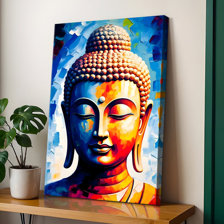 Serene Buddha Meditation Wall Art | HD Canvas Print Gallery Wrap Painting | Ready to Hang | Perfect for Pooja Room & Office Décor | Size: 20x30 Inch (BDWA64)