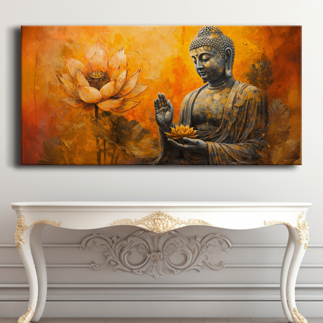 Serene Retreat: Lord Buddha Wall Art Paintings for Bedroom Decor ...