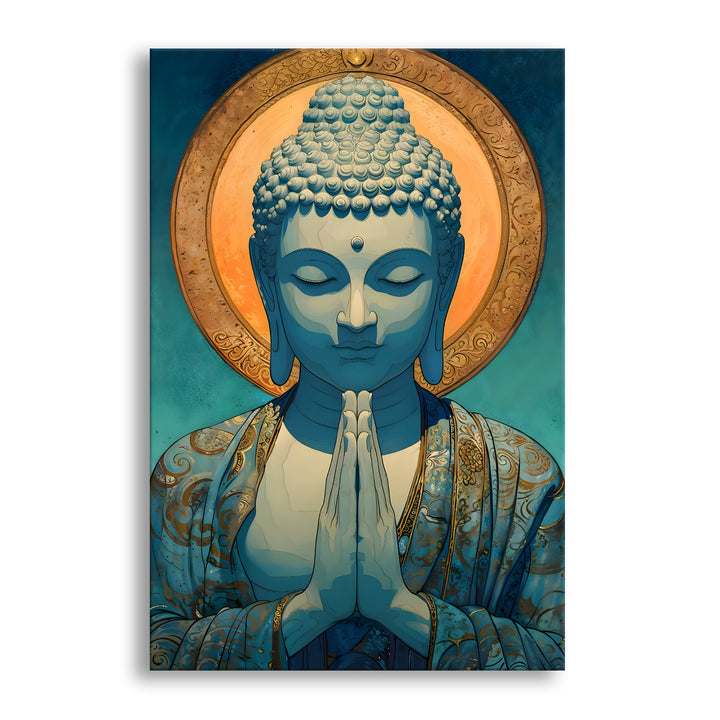 Serene Buddha Meditation Wall Art | HD Canvas Print Gallery Wrap Painting | Ready to Hang | Perfect for Pooja Room & Office Décor | Size: 20x30 Inch (BDWA51)