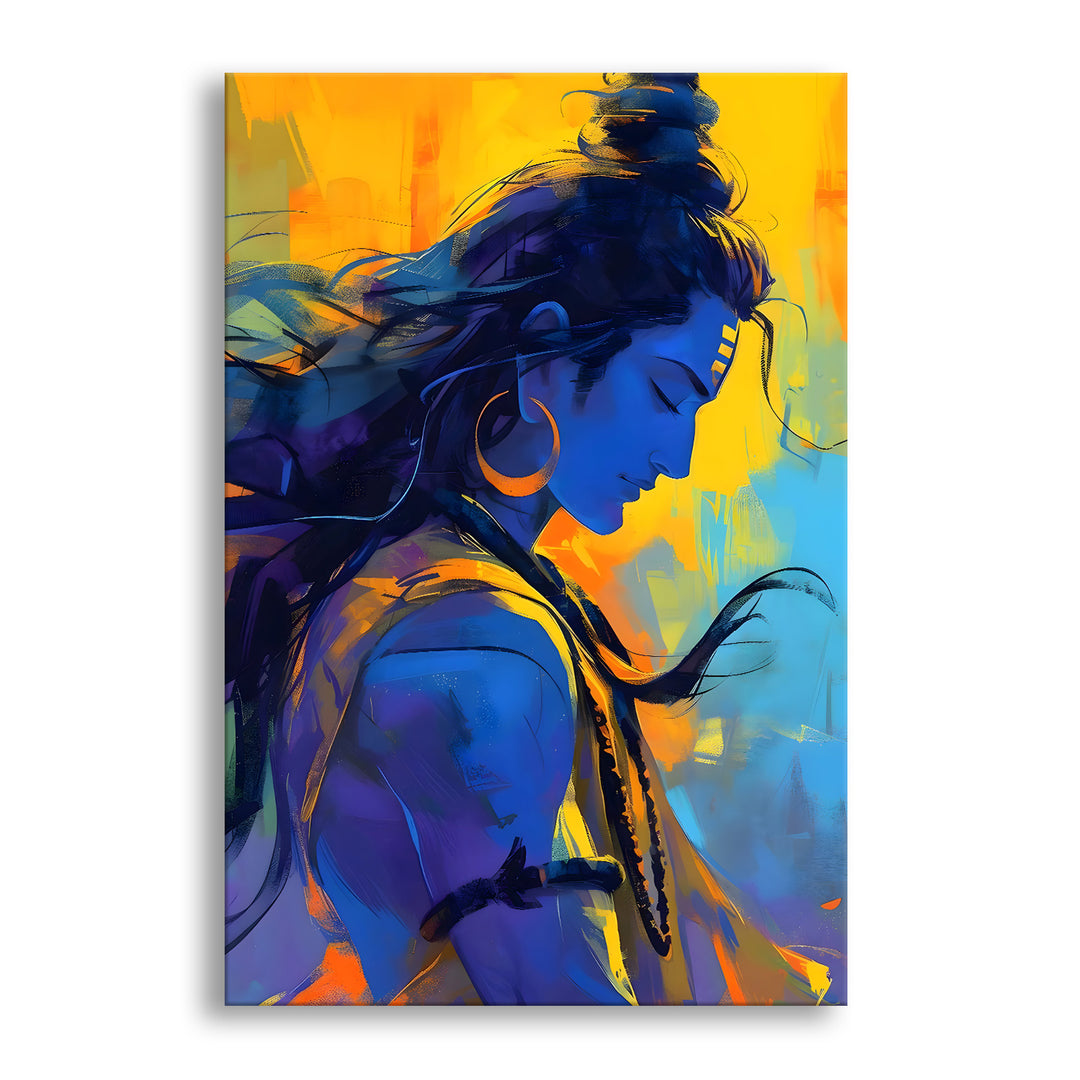 Lord Shiva Wall Art | HD Canvas Print Gallery Wrap Painting | Ready to Hang | Perfect for Pooja Room & Office Décor | Size: 20x30 Inch (SHWA02)