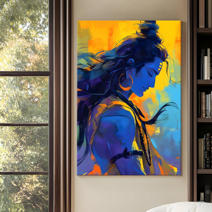 Lord Shiva Wall Art | HD Canvas Print Gallery Wrap Painting | Ready to Hang | Perfect for Pooja Room & Office Décor | Size: 20x30 Inch (SHWA02)