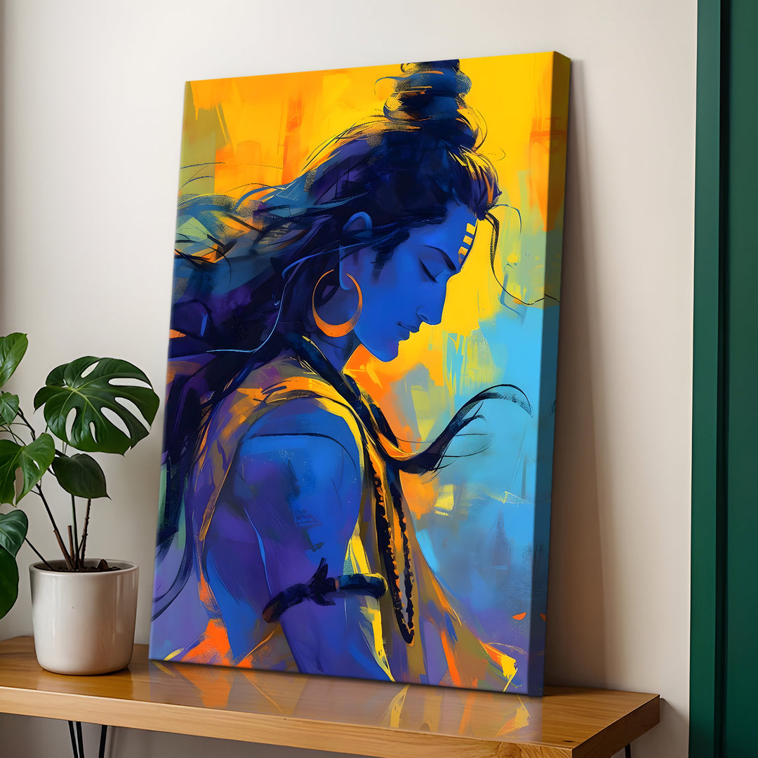 Lord Shiva Wall Art | HD Canvas Print Gallery Wrap Painting | Ready to Hang | Perfect for Pooja Room & Office Décor | Size: 20x30 Inch (SHWA02)