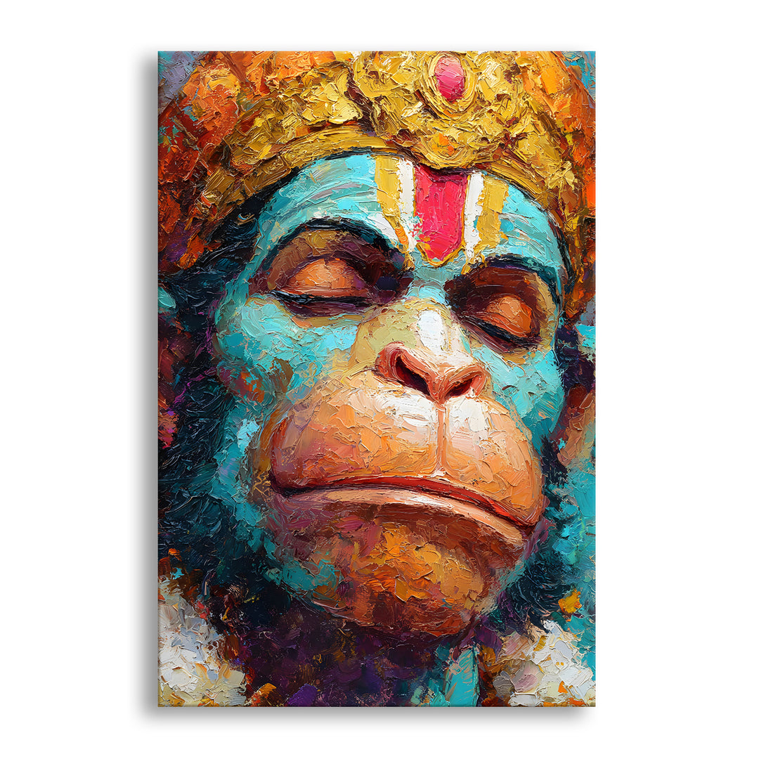 Lord Hanuman Wall Art | HD Canvas Print Gallery Wrap Painting | Ready to Hang | Perfect for Pooja Room & Office Décor | Size: 20x30 Inch (BBWA04)