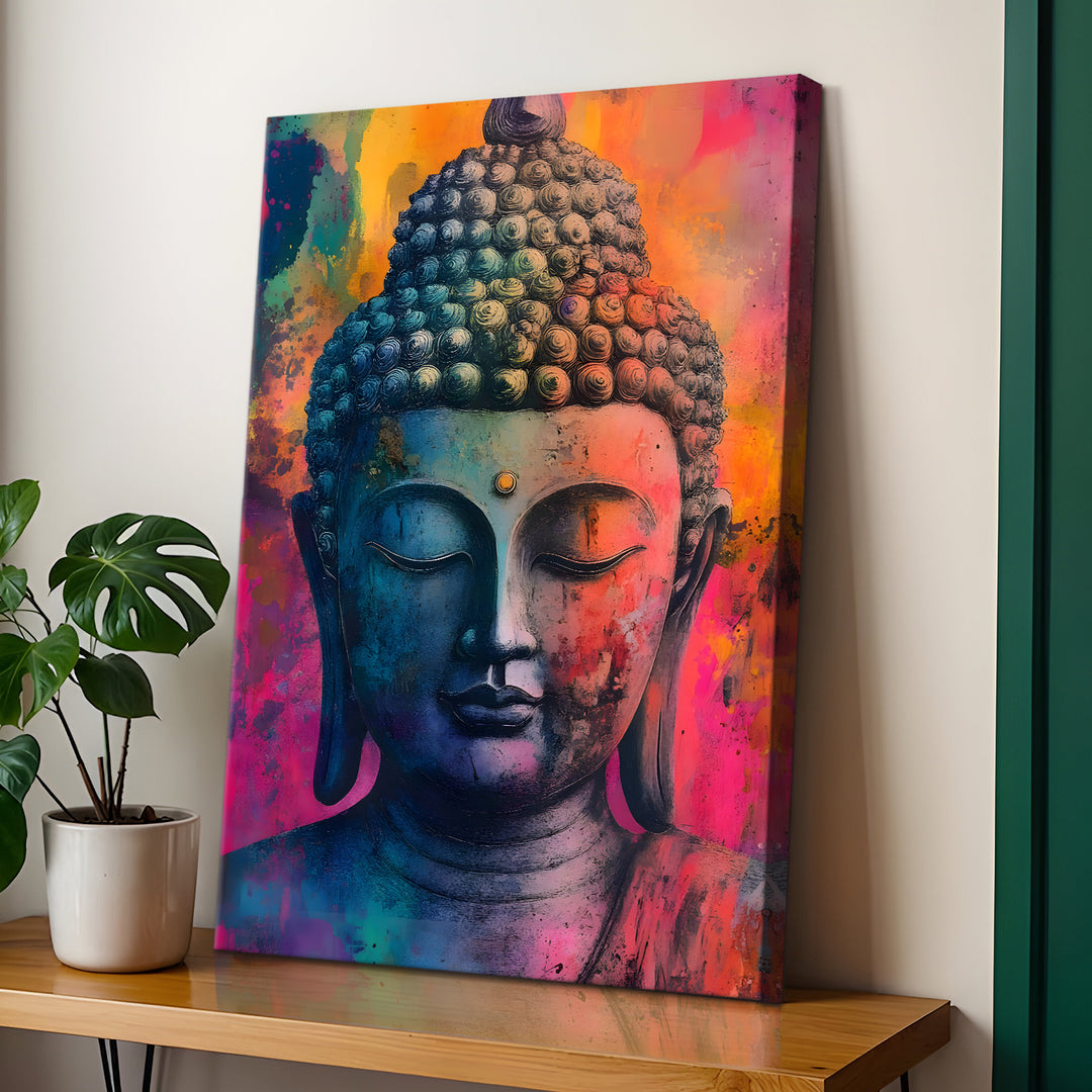 Serene Buddha Meditation Wall Art | HD Canvas Print Gallery Wrap Painting | Ready to Hang | Perfect for Pooja Room & Office Décor | Size: 20x30 Inch (BDWA52)