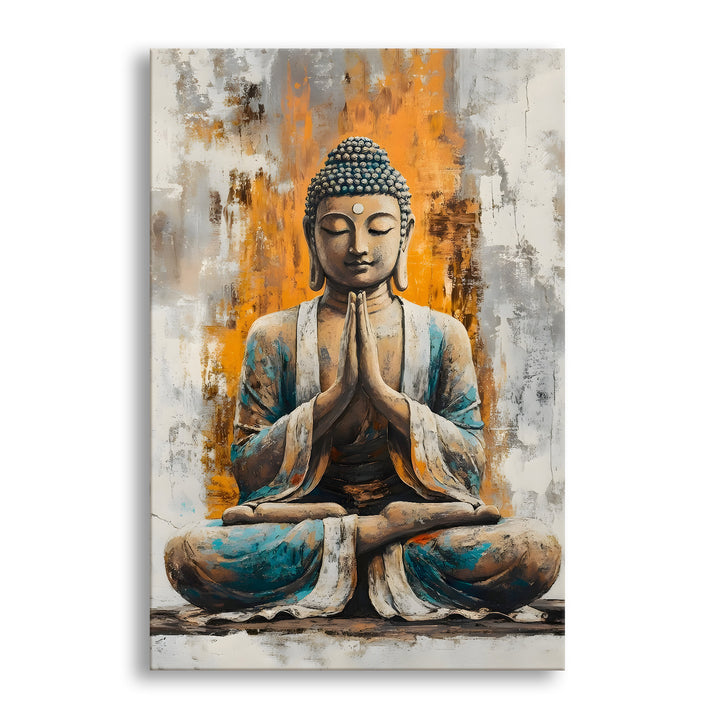 Serene Buddha Meditation Wall Art | HD Canvas Print Gallery Wrap Painting | Ready to Hang | Perfect for Pooja Room & Office Décor | Size: 20x30 Inch (BDWA53)