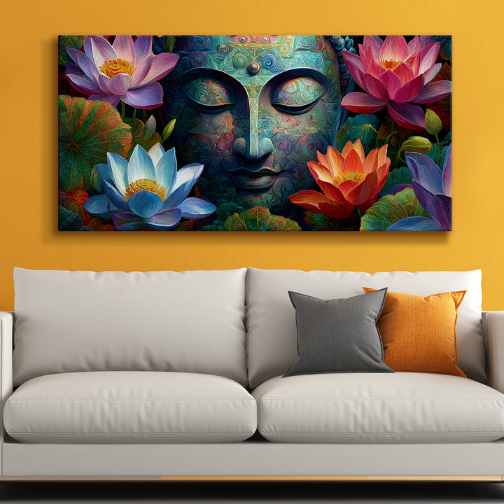 Serene Retreat: Lord Buddha Wall Art Paintings for Bedroom Decor ...