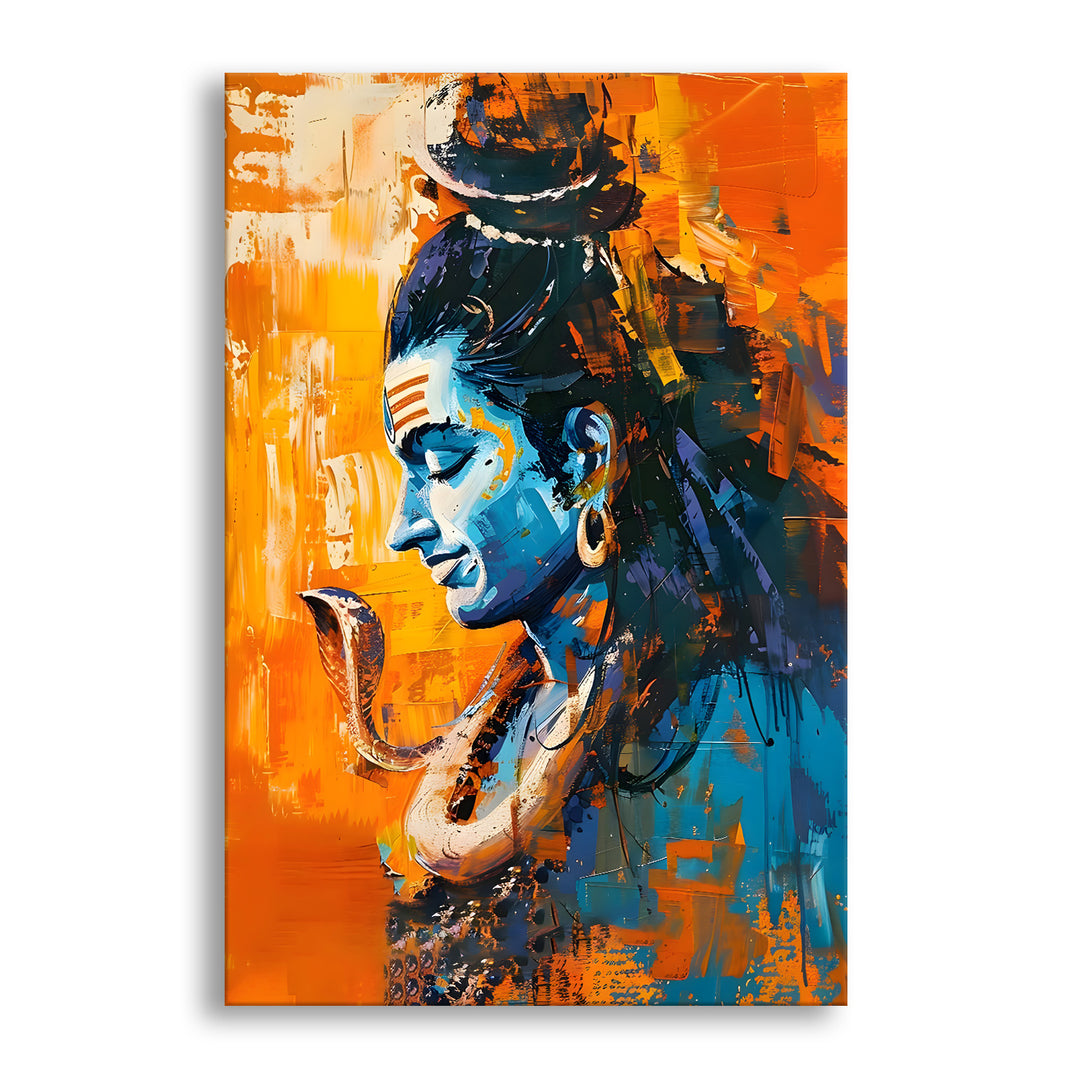 Lord Shiva Wall Art | HD Canvas Print Gallery Wrap Painting | Ready to Hang | Perfect for Pooja Room & Office Décor | Size: 20x30 Inch (SHWA05)