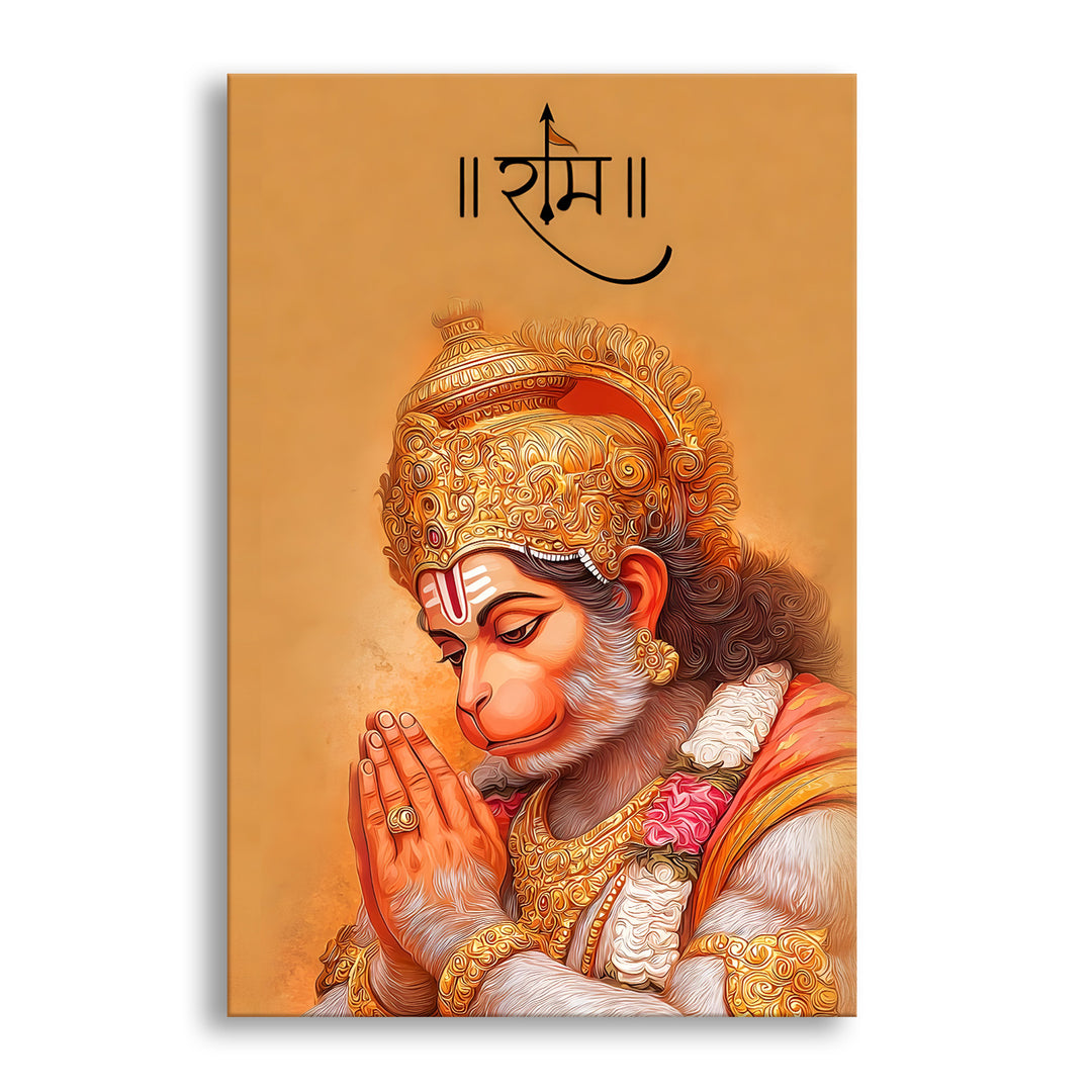 Lord Hanuman Wall Art | HD Canvas Print Gallery Wrap Painting | Ready to Hang | Perfect for Pooja Room & Office Décor | Size: 20x30 Inch (BBWA06)