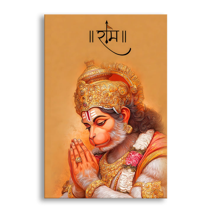 Lord Hanuman Wall Art | HD Canvas Print Gallery Wrap Painting | Ready to Hang | Perfect for Pooja Room & Office Décor | Size: 20x30 Inch (BBWA06)