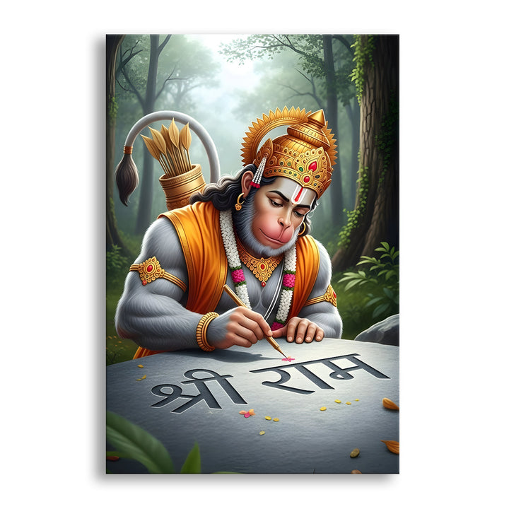 Lord Hanuman Wall Art | HD Canvas Print Gallery Wrap Painting | Ready to Hang | Perfect for Pooja Room & Office Décor | Size: 20x30 Inch (BBWA07)