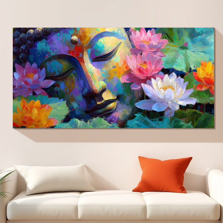 Serene Retreat: Lord Buddha Wall Art Paintings for Bedroom Decor ...