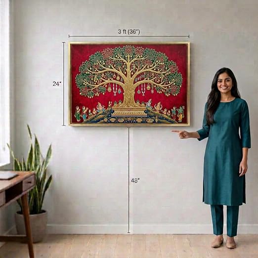 Kalpavriksha Tree Wall Art Painting Framed Canvas (KVGFF-01) – Paper ...
