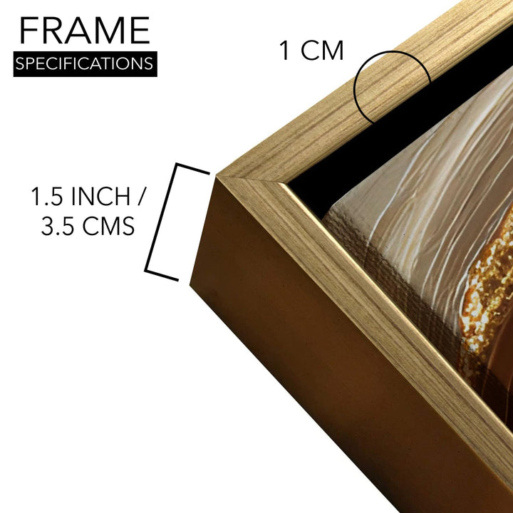 Fluid Abstract Wall Art 24x48 Inch | Golden Floater Frame HD Canvas Print | Ready to Hang (ABSWA134)