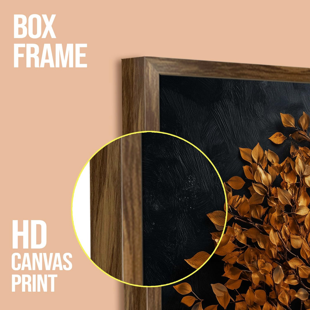 Abstract Golden Lucky Wish tree, HD Canvas Print, Framed, Ready to Hang. (20 In x 30 In) (LWISWA77)