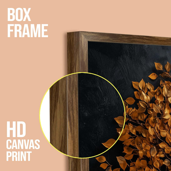 Abstract Golden Lucky Wish tree, HD Canvas Print, Framed, Ready to Hang. (20 In x 30 In) (LWISWA77)