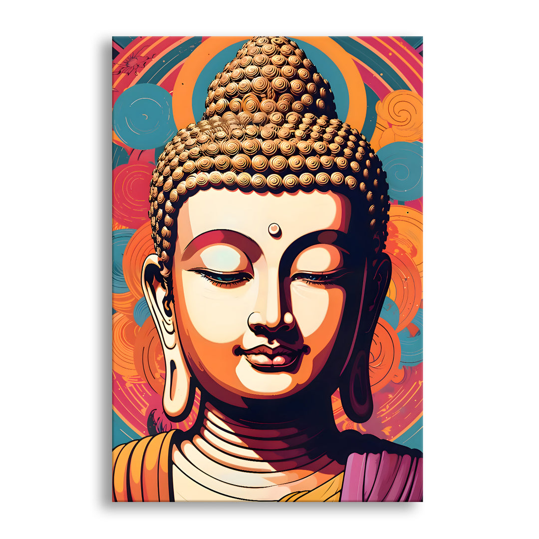 Serene Buddha Meditation Wall Art | HD Canvas Print Gallery Wrap Painting | Ready to Hang | Perfect for Pooja Room & Office Décor | Size: 20x30 Inch (BDWA57)