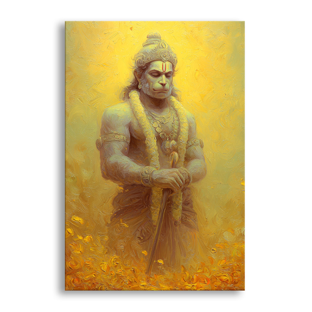 Lord Hanuman Wall Art | HD Canvas Print Gallery Wrap Painting | Ready to Hang | Perfect for Pooja Room & Office Décor | Size: 20x30 Inch (BBWA09)