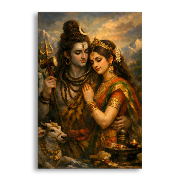 Lord Shiva Wall Art | HD Canvas Print Gallery Wrap Painting | Ready to Hang | Perfect for Pooja Room & Office Décor | Size: 20x30 Inch (SHWA08)