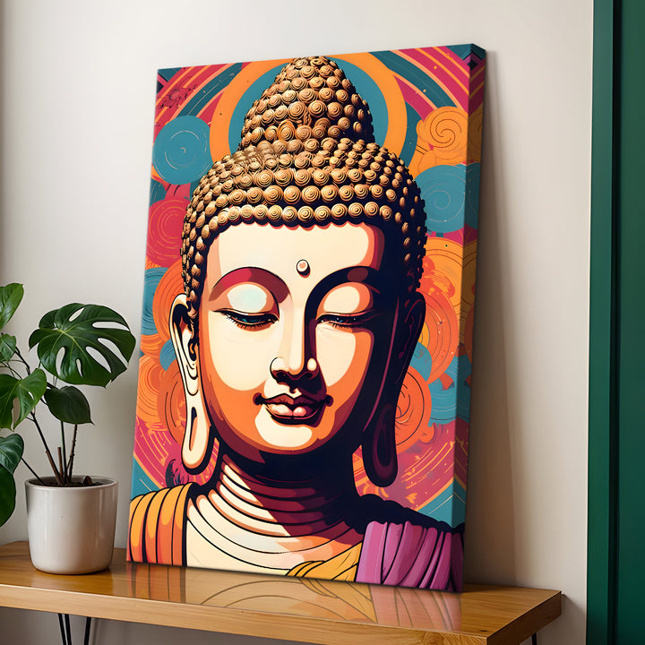Serene Buddha Meditation Wall Art | HD Canvas Print Gallery Wrap Painting | Ready to Hang | Perfect for Pooja Room & Office Décor | Size: 20x30 Inch (BDWA57)
