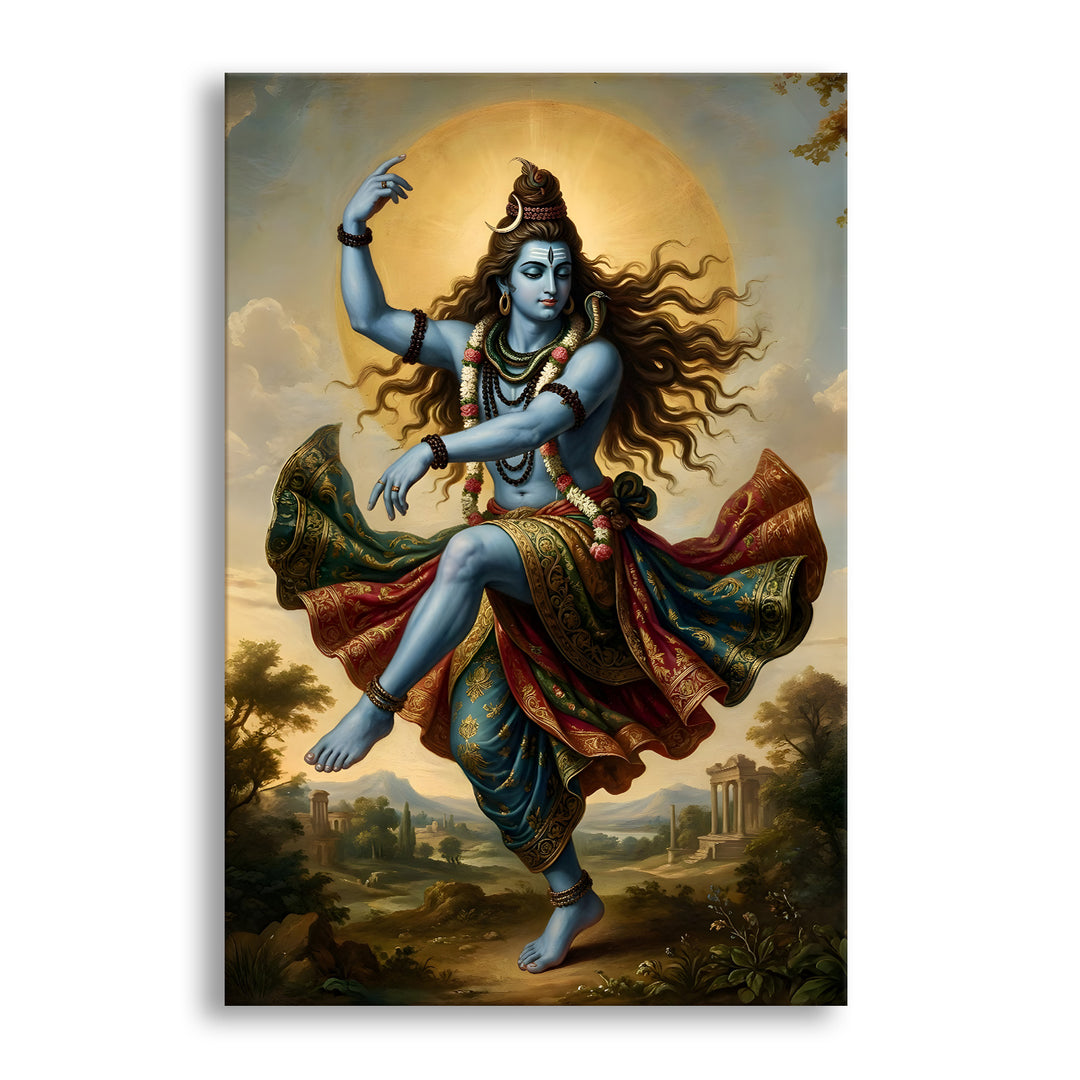 Lord Shiva Wall Art | HD Canvas Print Gallery Wrap Painting | Ready to Hang | Perfect for Pooja Room & Office Décor | Size: 20x30 Inch (SHWA09)