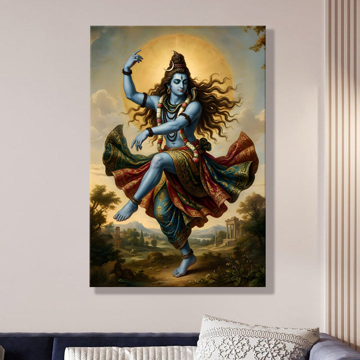 Lord Shiva Wall Art | HD Canvas Print Gallery Wrap Painting | Ready to Hang | Perfect for Pooja Room & Office Décor | Size: 20x30 Inch (SHWA09)