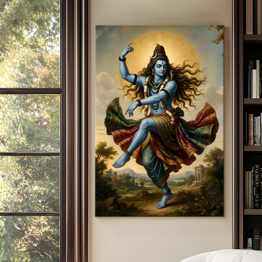 Lord Shiva Wall Art | HD Canvas Print Gallery Wrap Painting | Ready to Hang | Perfect for Pooja Room & Office Décor | Size: 20x30 Inch (SHWA09)