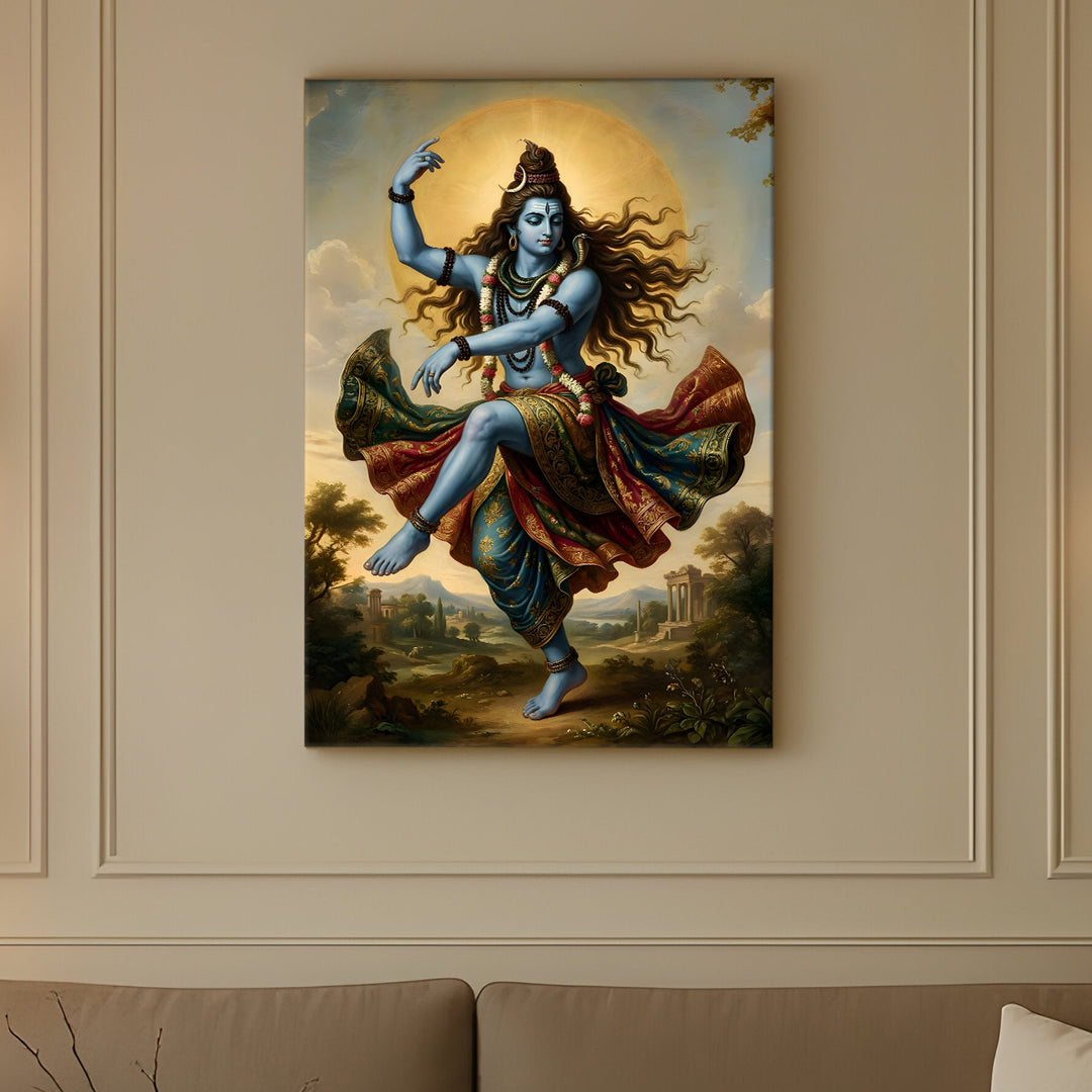 Lord Shiva Wall Art | HD Canvas Print Gallery Wrap Painting | Ready to Hang | Perfect for Pooja Room & Office Décor | Size: 20x30 Inch (SHWA09)