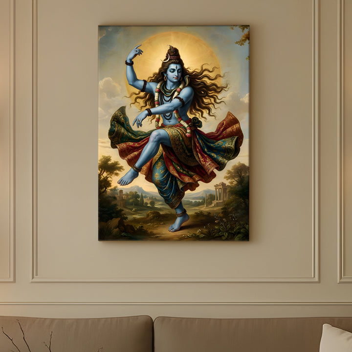 Lord Shiva Wall Art | HD Canvas Print Gallery Wrap Painting | Ready to Hang | Perfect for Pooja Room & Office Décor | Size: 20x30 Inch (SHWA09)