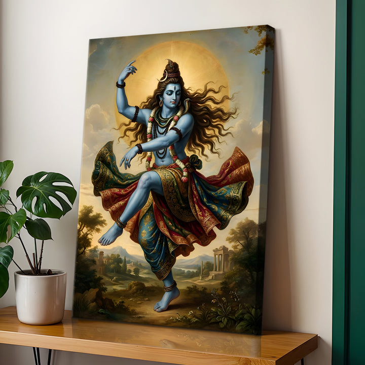 Lord Shiva Wall Art | HD Canvas Print Gallery Wrap Painting | Ready to Hang | Perfect for Pooja Room & Office Décor | Size: 20x30 Inch (SHWA09)
