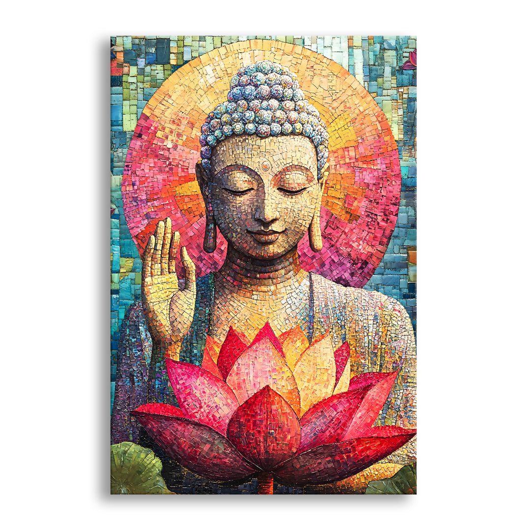 Serene Buddha Meditation Wall Art | HD Canvas Print Gallery Wrap Painting | Ready to Hang | Perfect for Pooja Room & Office Décor | Size: 20x30 Inch (BDWA59)