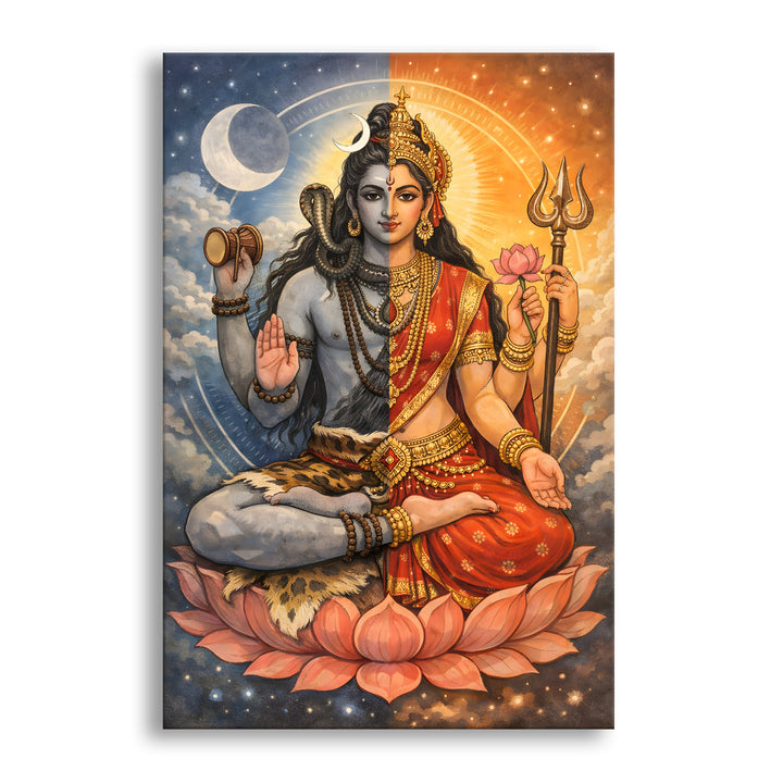 Lord Shiva Wall Art | HD Canvas Print Gallery Wrap Painting | Ready to Hang | Perfect for Pooja Room & Office Décor | Size: 20x30 Inch (SHWA10)